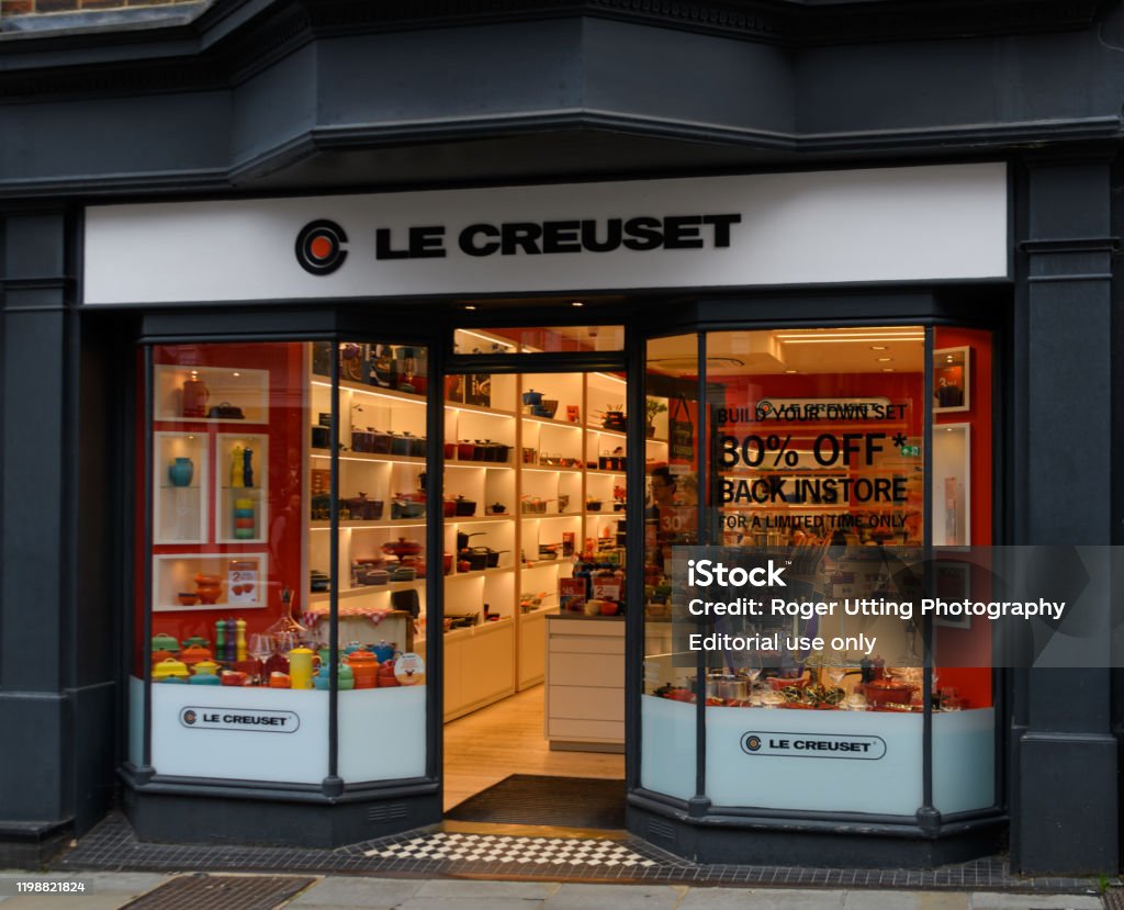 The Frontage Of Le Creuset Outlet Store On High Street Stock Photo -  Download Image Now - iStock