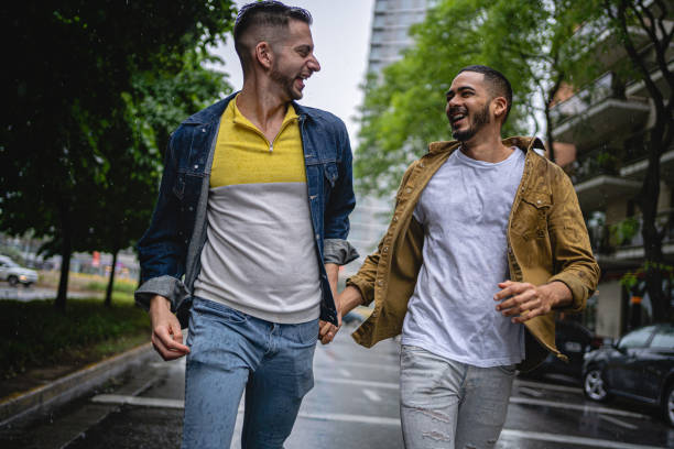 istock Happy gay couple exploring Buenos Aires 1198821979