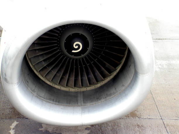 istock Airplane turbo reactor frontal view 1198822589