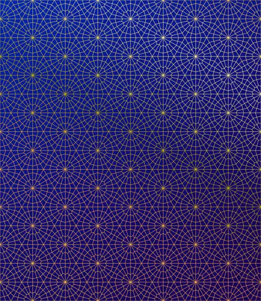 Vector illustration of Gold Islamic Pattern on Gradient Background.