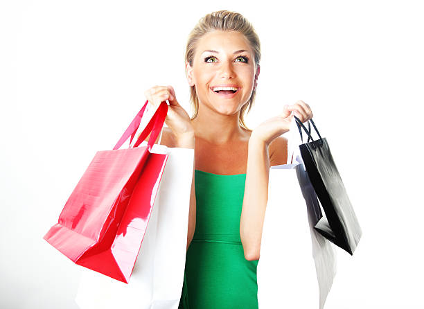 istock Happy shopping girl 119882851