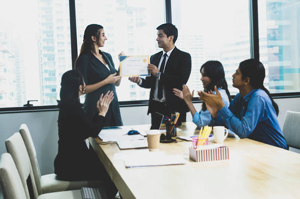 istock She being winner in business competition contest. 1198833760