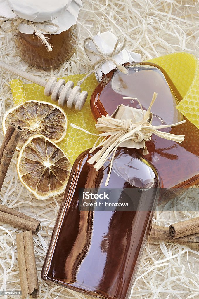 Natural products made of honey - still life  Alcohol - Drink Stock Photo