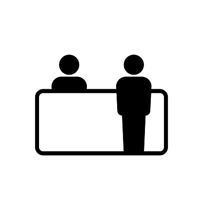 Customer service desk icon simple design. Vector
