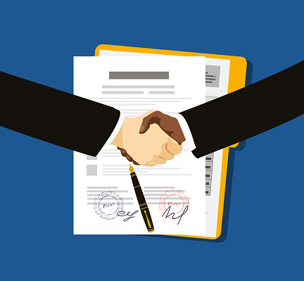 Contract agreement  flat business illustration vector