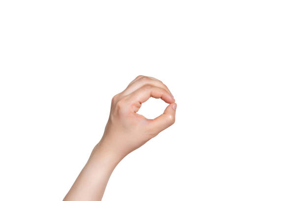 istock Hand meaning round sign isolated on white background with clipping path. 1198836474