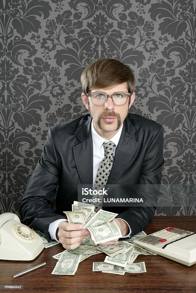 Geschäftsmann Uncool accountant dollar-Scheine - Lizenzfrei 1970-1979 Stock-Foto