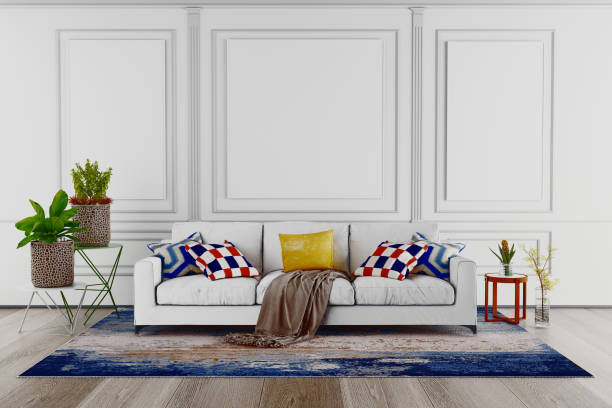 istock Luxury Modern Living Room, 3d rendering illustration 1198842871