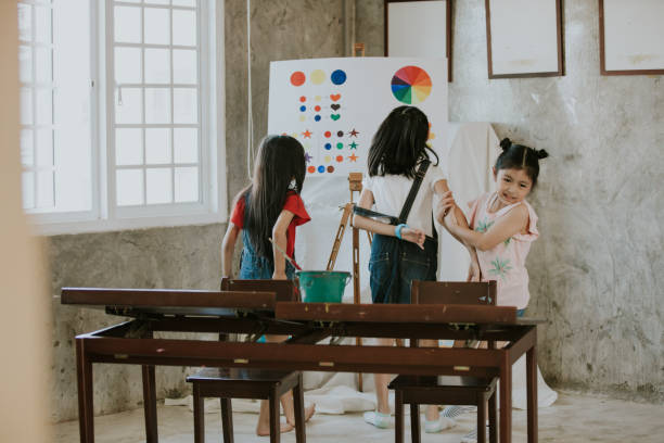 problems, arguing, children, child, Thailand, Thai ethnicity,three people, art, education, negative emotion, girls, baby girls, lifestyles, student, creativity