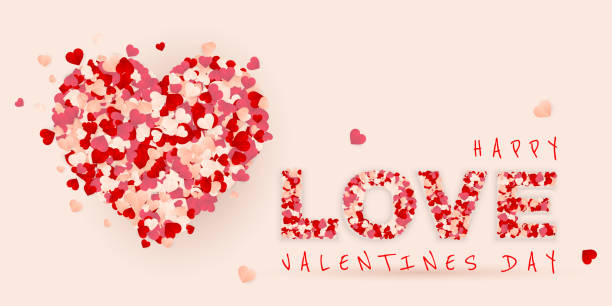 istock Happy Valentines Day background, paper red, pink and white orange hearts confetti. Vector illustration 1198845682