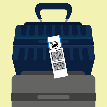 Decipher Luggage Code Luggage Tag Label On Suitcase With Country Code And Barcode Vector ...