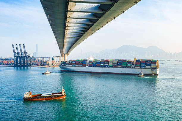 istock Container Cargo freight ship Terminal in Hong kong 1198846932
