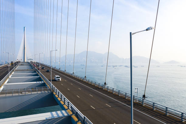 istock Drone view of Stonecutters Bridge and the Tsing sha highway 1198847897