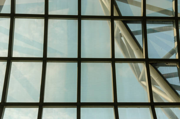 istock Steel roof modern building 1198848554