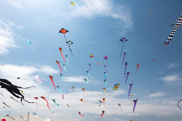 istock Kites with blue sky and white clouds 1198849495