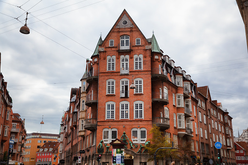 Copenhagen, Denmark - 12 September 2019: Corner of Montergade and Christian IX's Gade