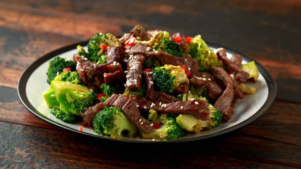 istock Homemade Beef and Broccoli on wooden table 1198849881
