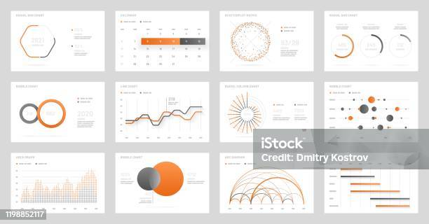 Big Set Of Infographics Dashboard Ui With Big Data Visualization Stock Illustration - Download Image Now