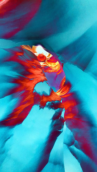 Antelope Canyon in the Navajo Reservation near Page, Arizona, USA in the style of pop art.