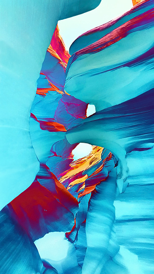 Antelope Canyon in the Navajo Reservation near Page, Arizona, USA in the style of pop art.