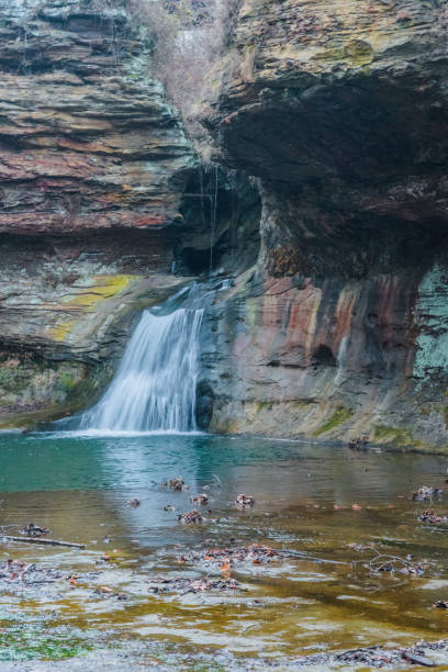 istock Small waterfall in a small canyon with colorful canyon walls 1198859134