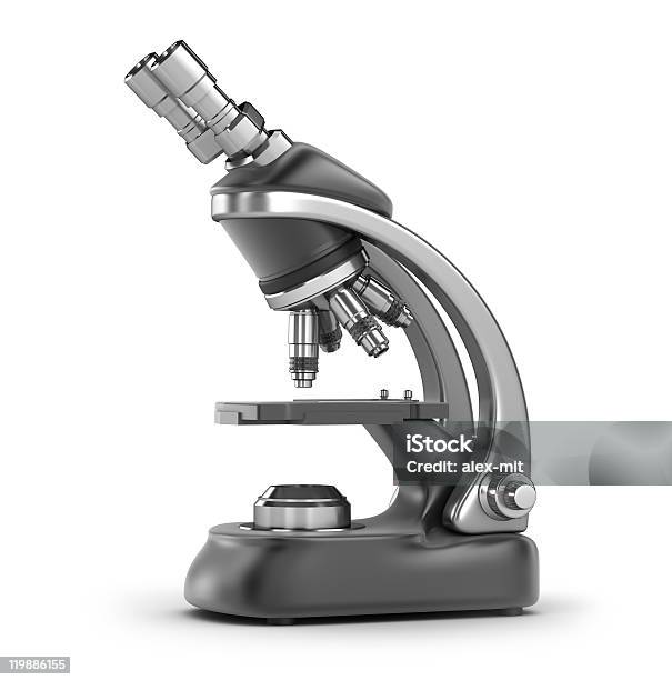 Microscópio Moderno Científica - Fotografias de stock e mais imagens de Microscópio - Microscópio, Figura para recortar, Equipamento de Laboratório
