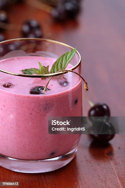 Cherry Milkshake Stock Photo - Download Image Now - Antioxidant, Black Color, Blended Drink