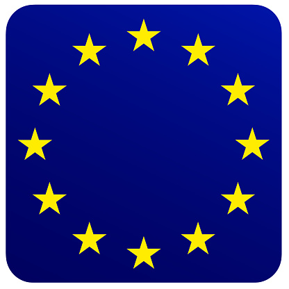 European blue flag and yellow stars