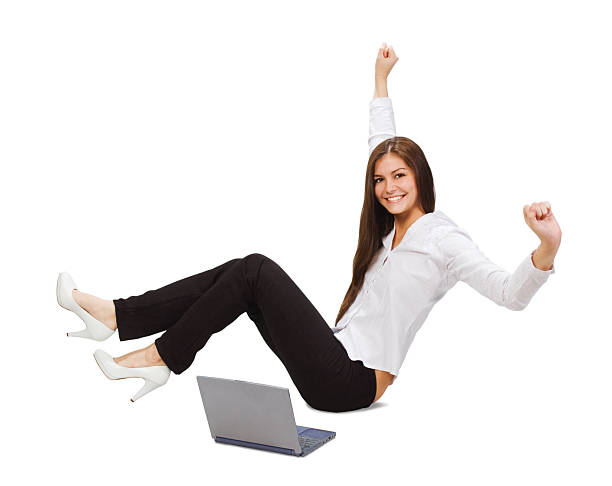 istock beautiful girl with laptop 119887264