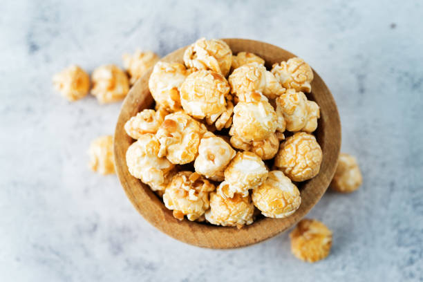 istock Caramel sweet Popcorn in a white bowl 1198885076
