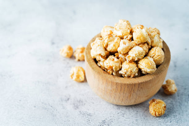 istock Caramel sweet Popcorn in a white bowl 1198885094