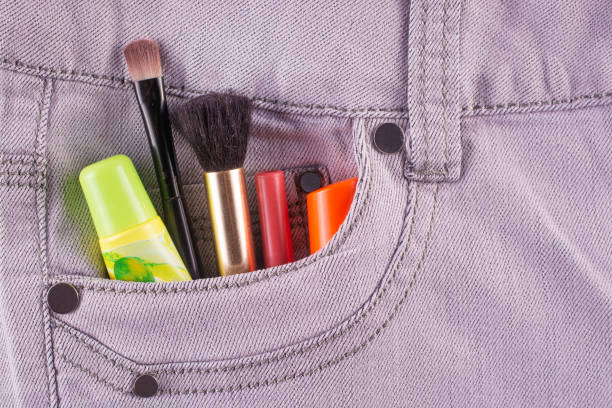 Multicolored pencils in the pocket of jean