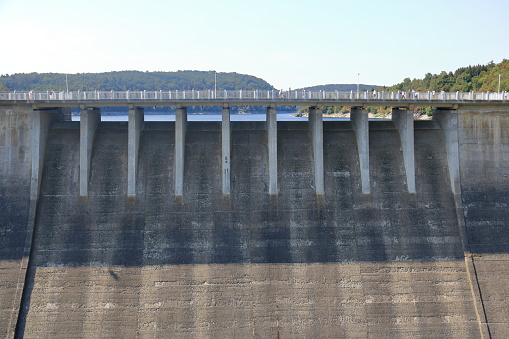 August 07 2018 - Stolberg, Germany: Rappbode dam and reservoir in Germany