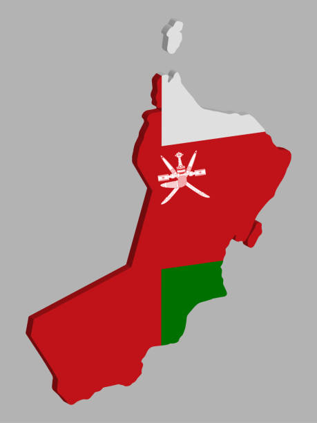 3D Oman Map Flag Vector illustration Eps 10 3D Oman Map Flag Vector illustration Eps 10. oman cartoon stock illustrations