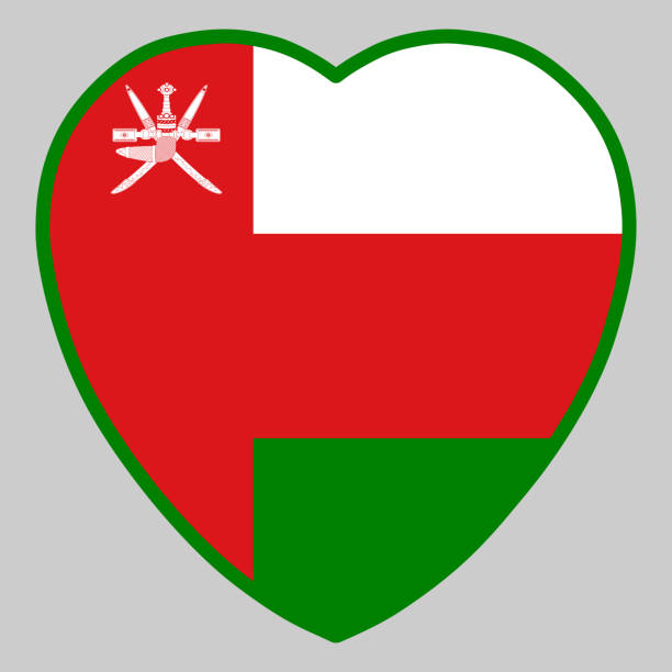 Oman Flag In Heart Shape Vector illustration Eps 10 Oman Flag In Heart Shape Vector illustration Eps 10. oman cartoon stock illustrations