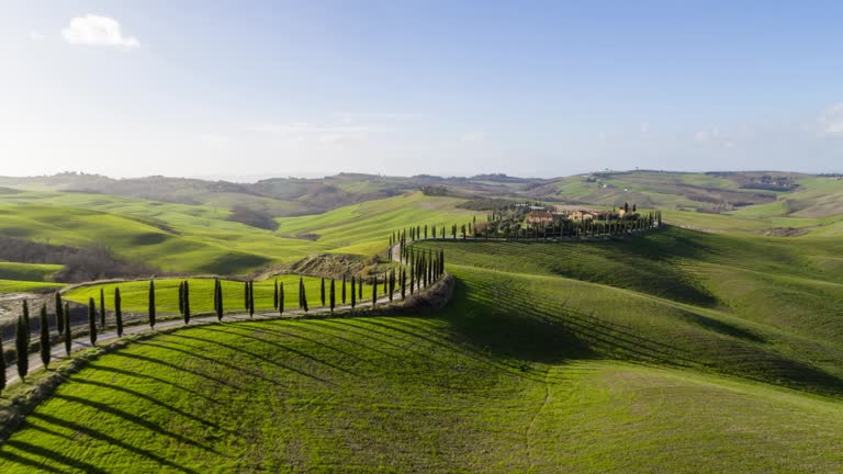 Flyover Rolling Hills of Tuscany