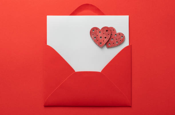 istock valentines day love letter Flat lay background 1198914486