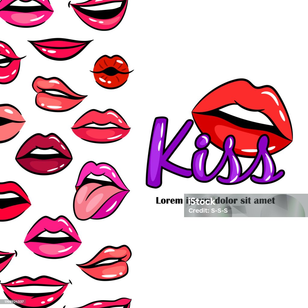 Comic Lips Reference Comic Female Lips Stock Illustration - Download Image Now - Art ...