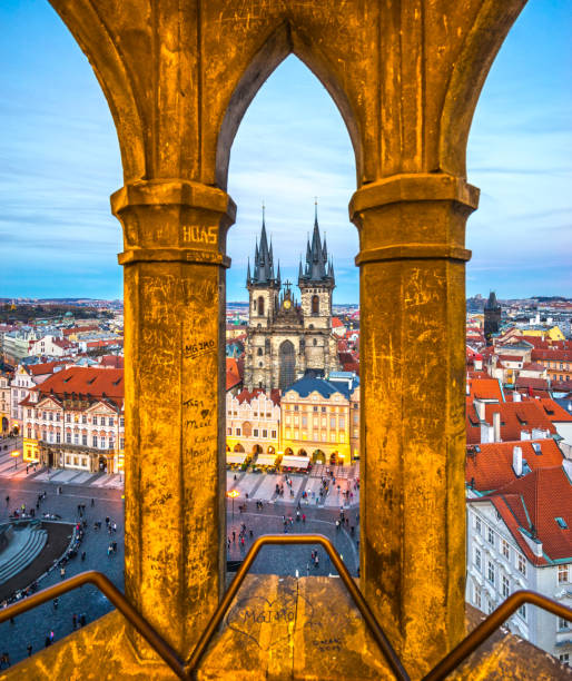 praga, czechy - national landmark international landmark cityscape tower zdjęcia i obrazy z banku zdjęć