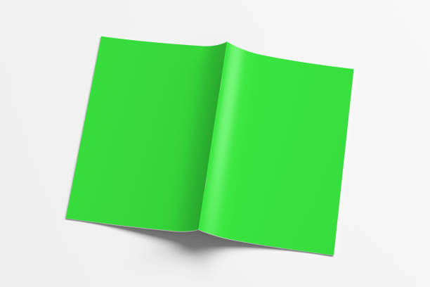 istock Brochure or booklet cover mock up. Brochure is open and upside down. 1198924441