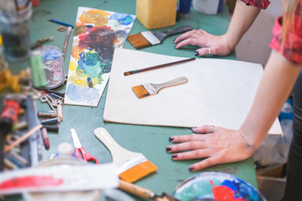 istock woman in atelier at drawing lesson 1198929131