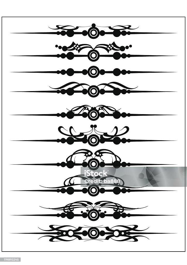 Gli elementi di design set Calligrafia in stile Barocco - arte vettoriale royalty-free di Arredamento