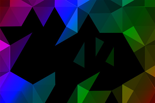 Dazzle color gradient polygon background, by triangle composition. Geometric background with gradient origami style.