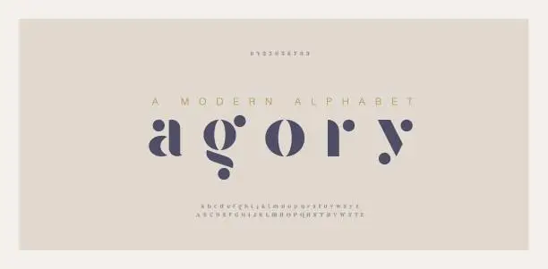 Vector illustration of Elegant awesome alphabet letters font and number. Classic Lettering Minimal Fashion Designs. Typography fonts regular uppercase and lowercase. vector illustration