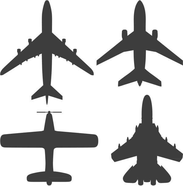 Planes Planes. airplane silhouettes stock illustrations
