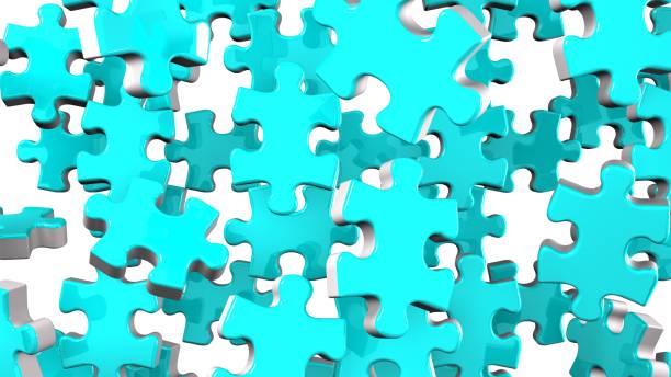 istock Pale Blue Jigsaw Puzzle On White Background 1198959984