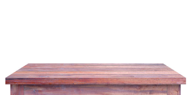 istock wooden table isolated on white background with clipping path 1198961788