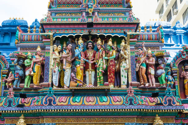 istock Hindu gods and goddess statues in Sri Krishnan Temple, Bugis, Singapore. 1198961826