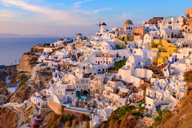 istock Oia village in sunset light, Santorini, Greece 1198963914