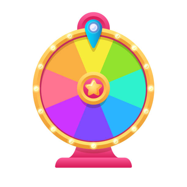 ilustrações de stock, clip art, desenhos animados e ícones de cartoon style fortune wheel illustration. - game of chance